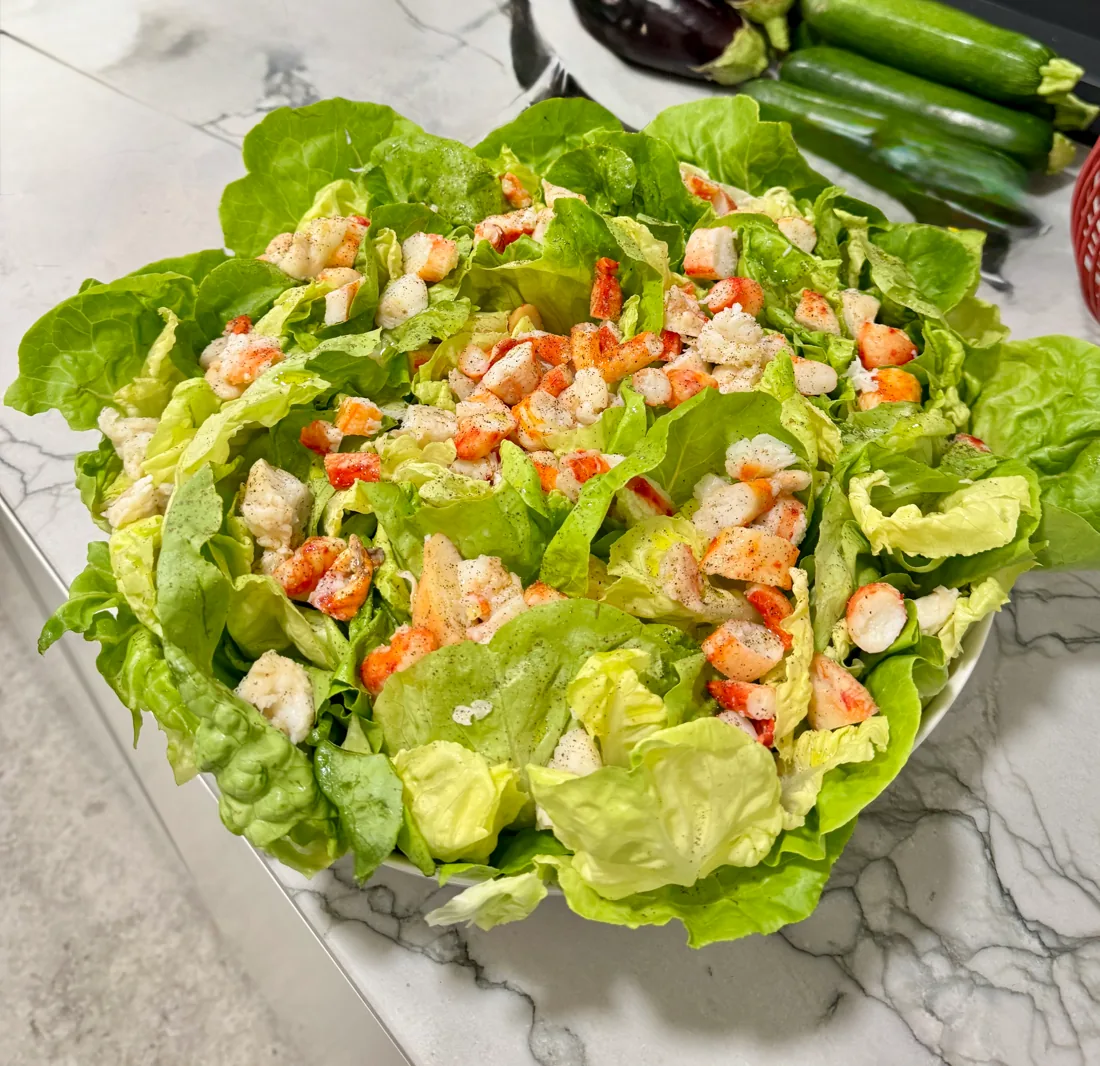 Salade de homard et laitue
